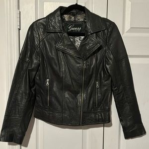 Guess genuine leather motorcycle jacket M